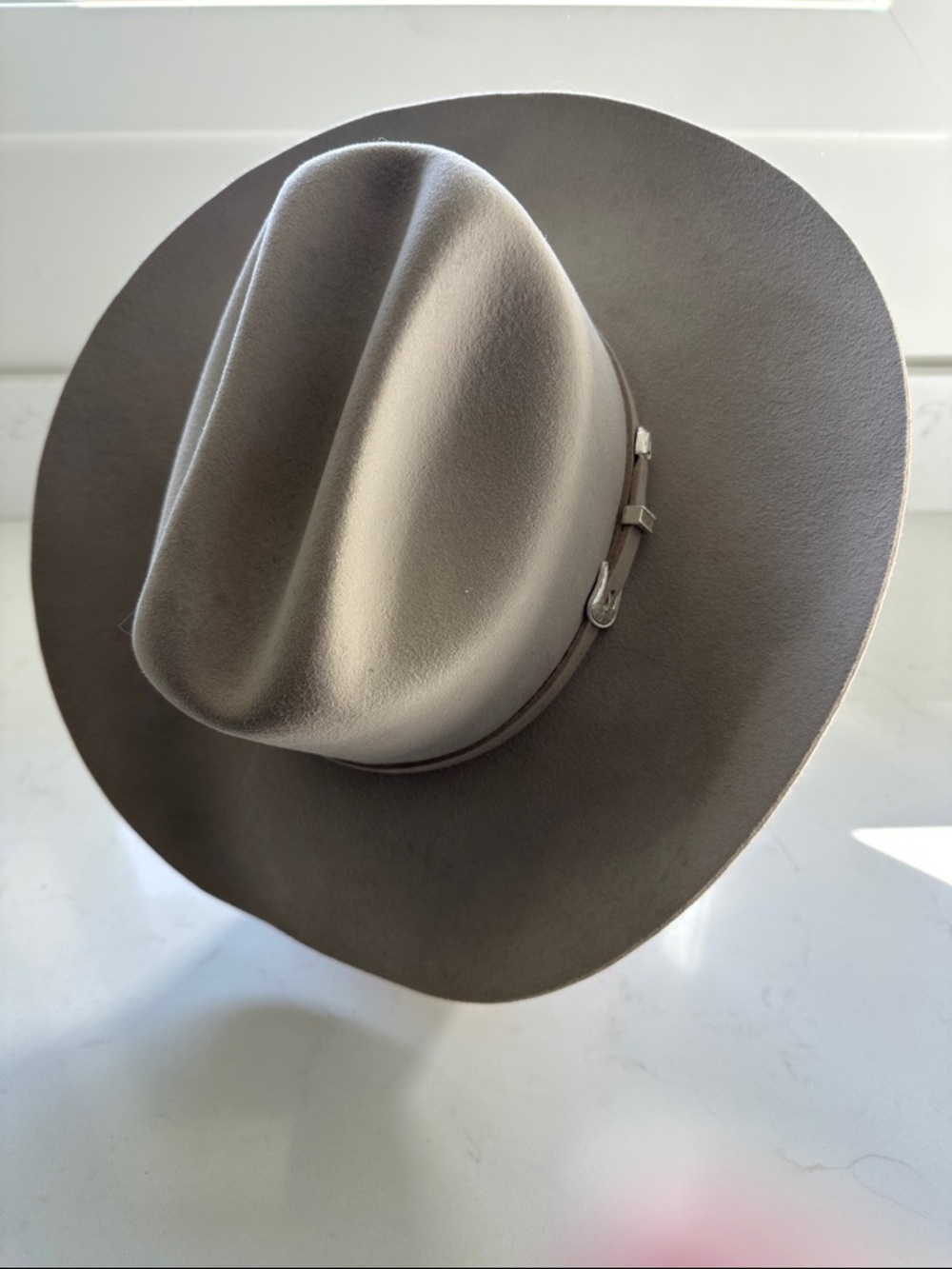 STETSON Wide-Brim Cream Felted Wool Cowboy Hat